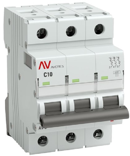 Выключатель автоматический EKF Averes AV-6 3п 10А C 6кА картинка